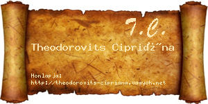 Theodorovits Cipriána névjegykártya
